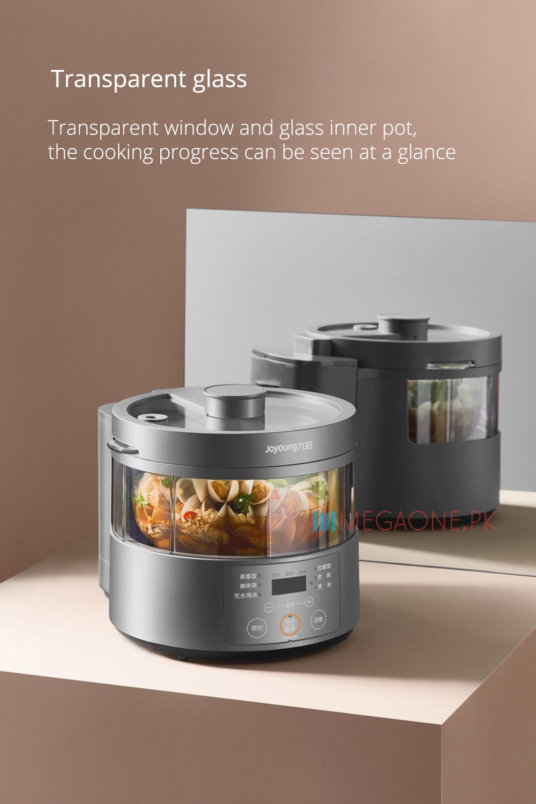 Transparent window and glass inner pot, the cooking progress can be seen at a glance