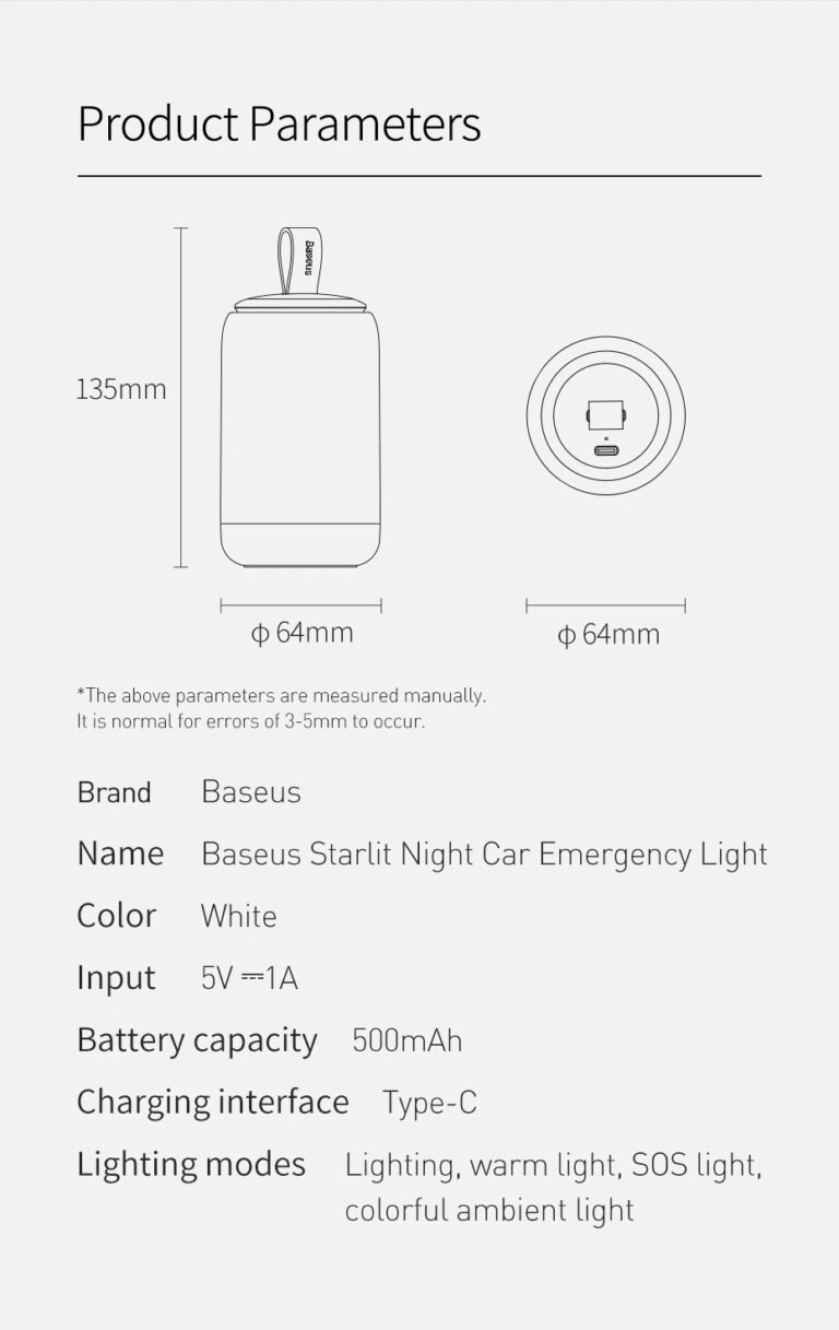 Baseus Car Emergency Rechargeable Light - MegaOne Pakistan