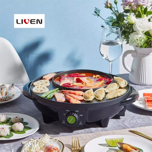 Liven SK-J3201 Electric Non-stick Grill with Hot Pot