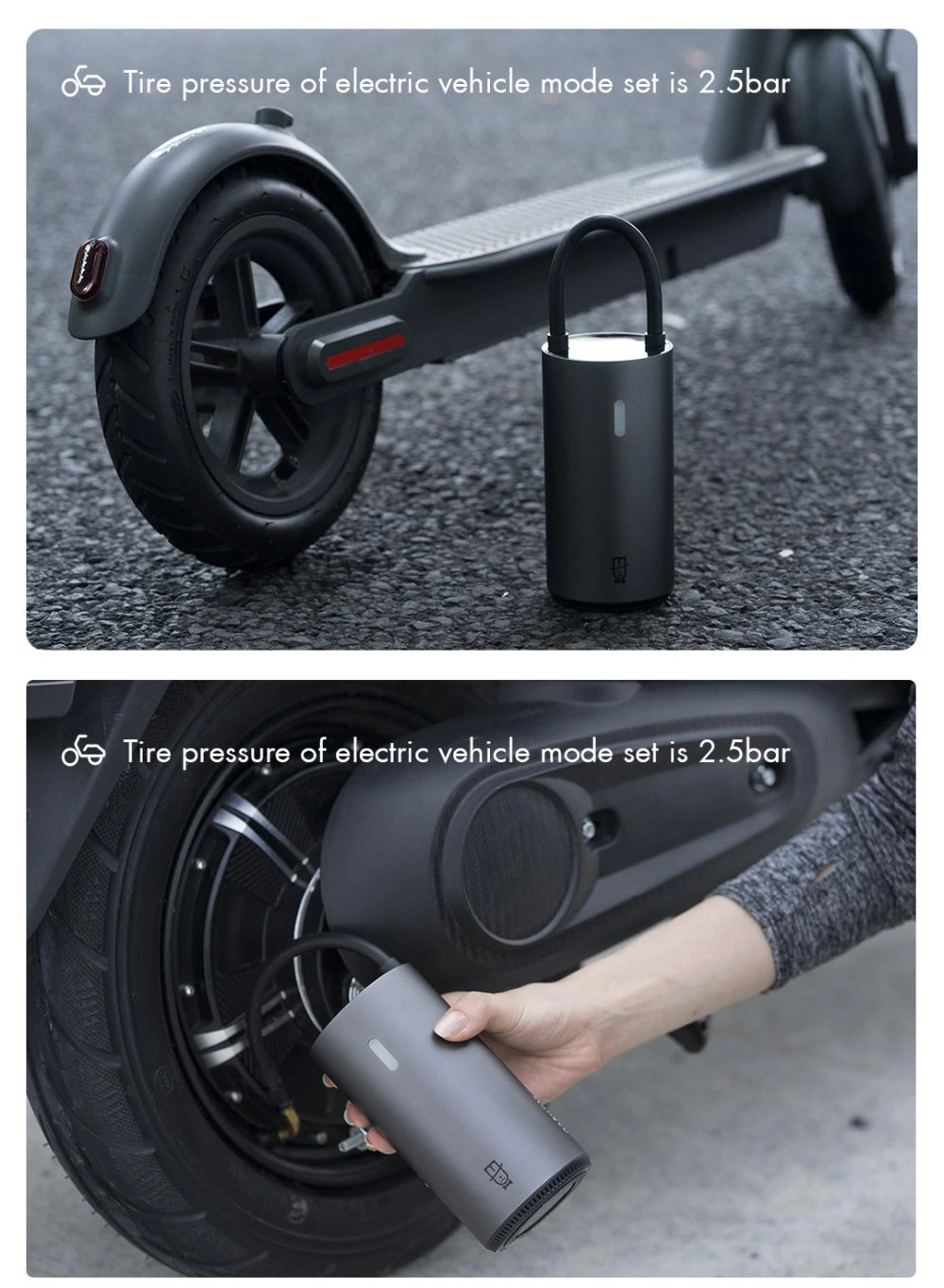 Tire pressure of electric vehicle mode set is 2.5bar
