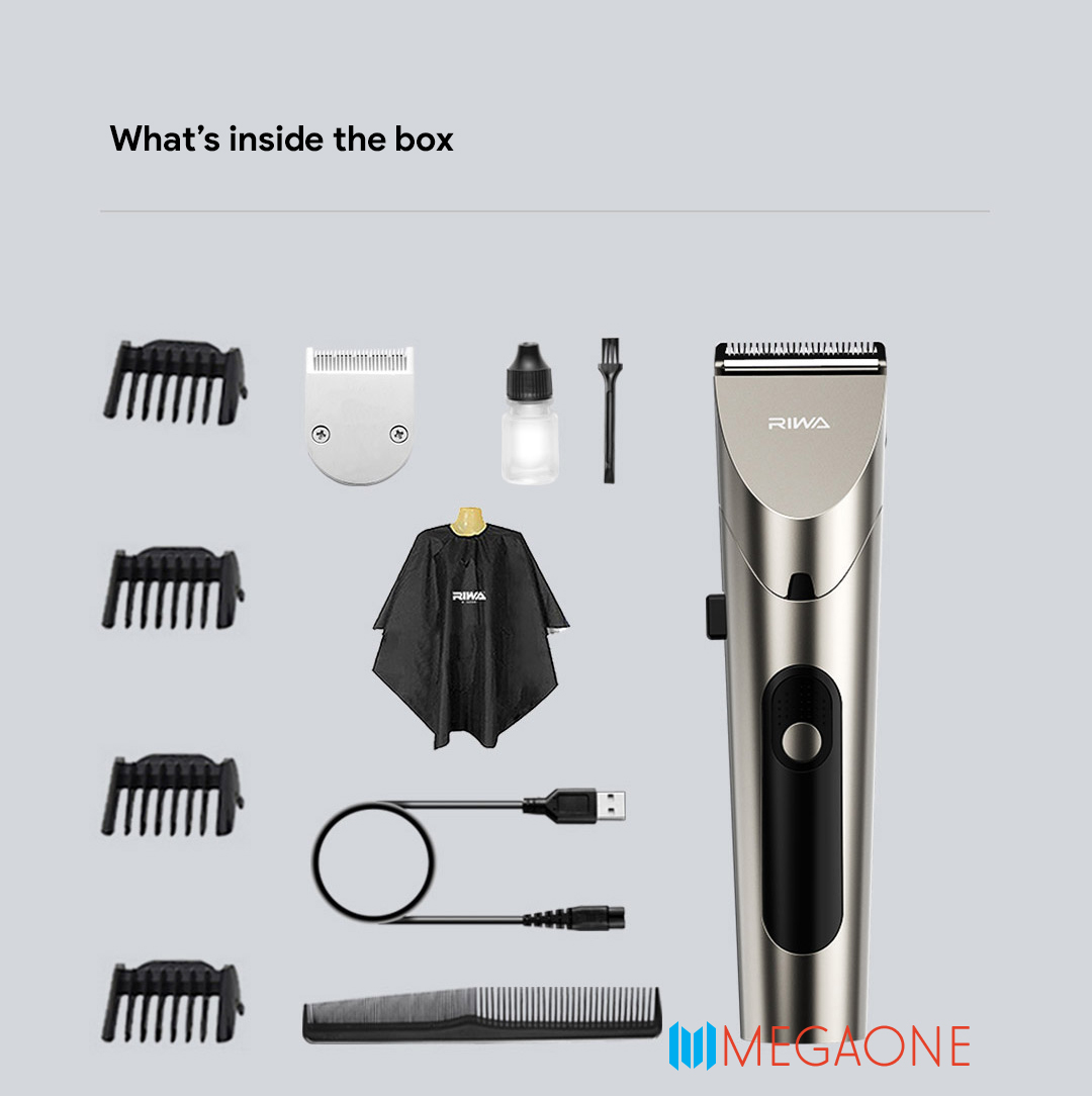 Riwa Electric Professional Hair Clipper Trimmer RE-6305, inside the box