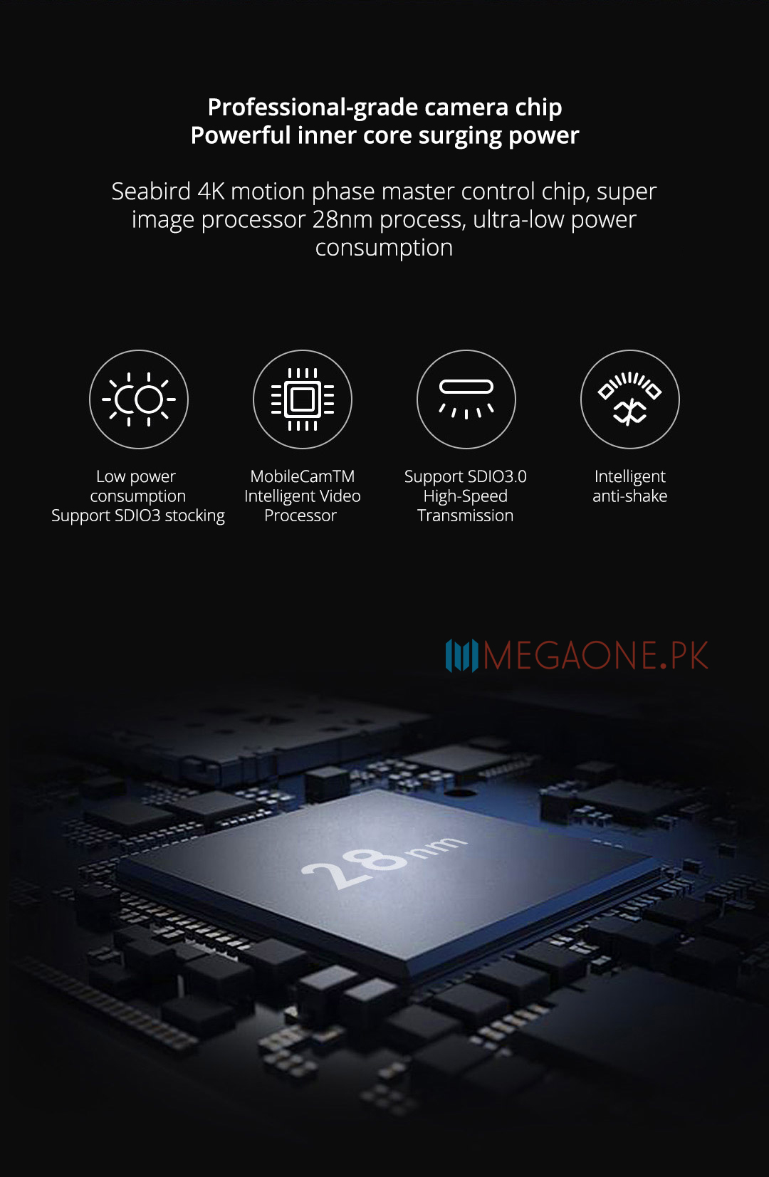 Seabird 4K motion phase master control chip, super image processor 28nm process, ultra-low power consumption