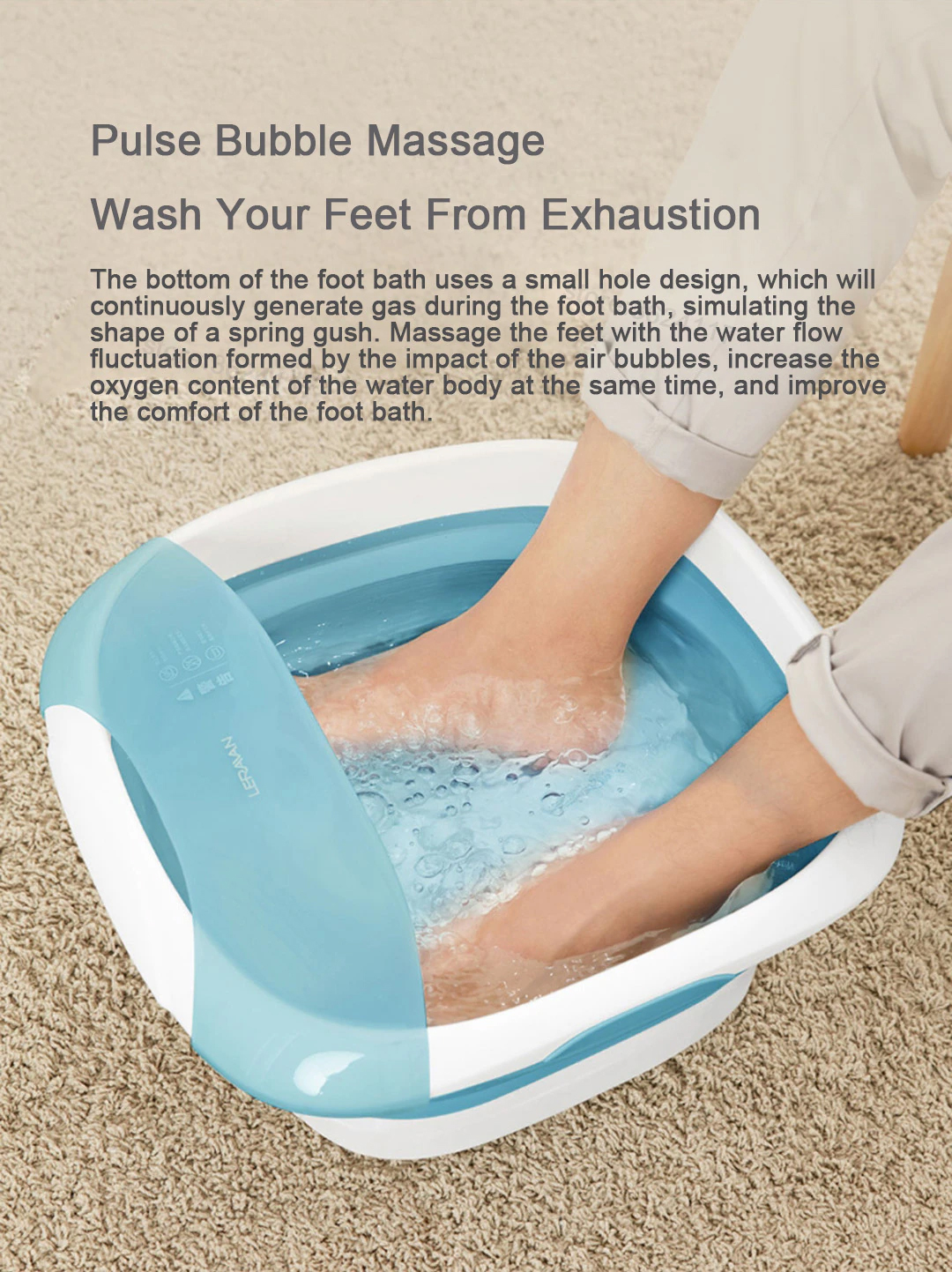 Pulse Bubble Massage Wash Your Feet From Exhaustion